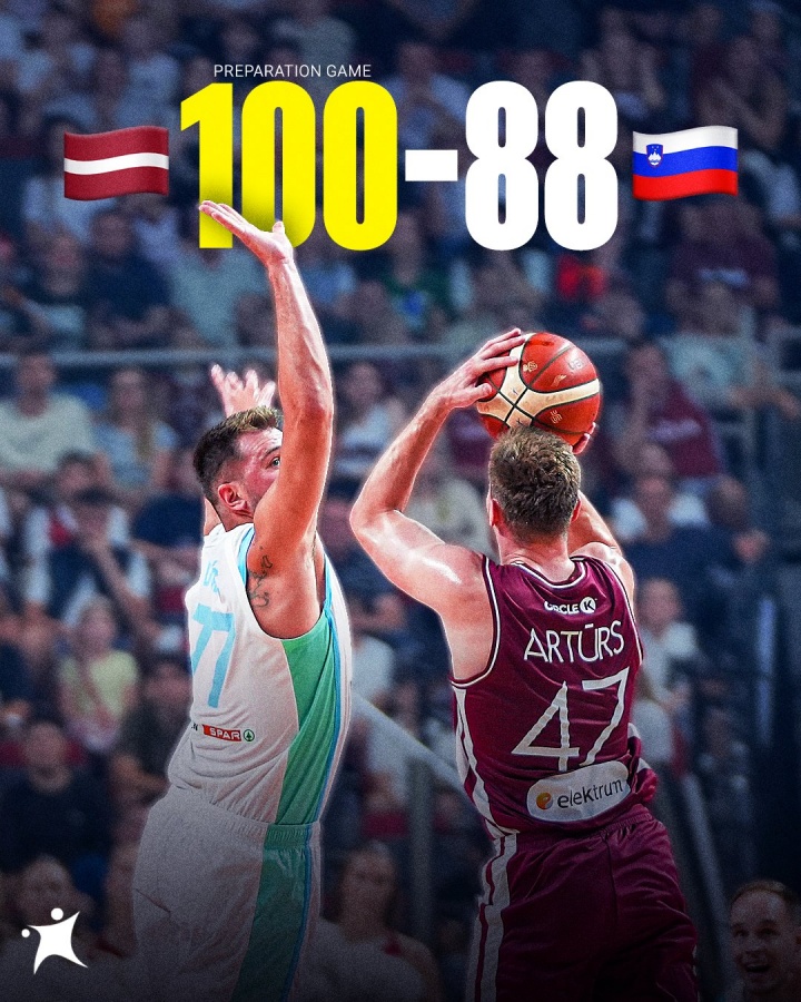 东契奇17分钟26分但伤退 波津20分 斯洛文尼亚热身赛不敌拉脱维亚